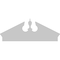Ekena Millwork Acorn Architectural Grade PVC Combination Pediment, 44"W x 17-7/8"H x 2-3/4"P (Pitch 6/12) PEDPC044X180ACR00 - alternate 2